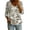 Gray, variant on DeHolifer Women's Shirts Floral Printed 3/4-Sleeve V-Neck Button Down Casual Loose Shirts Tops Green XL