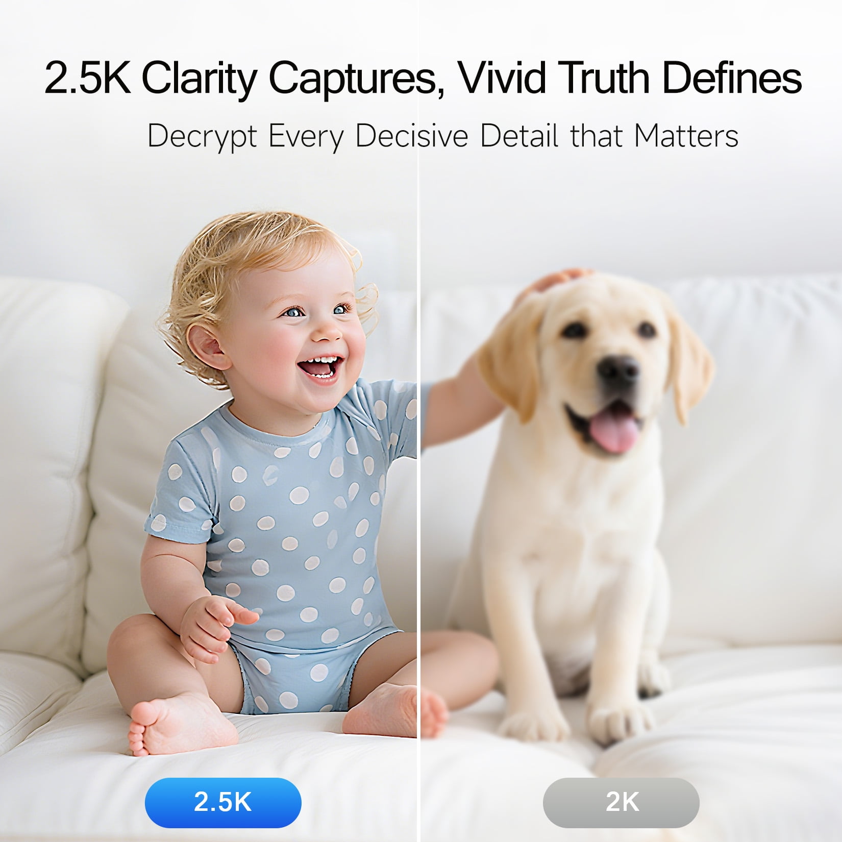CINMOORE 2.5K Pet/Dog/Cat Camera w/ Phone App, No-Subscription Local Person/Pet/Cry Detection, 4MP Security Camera Indoor, PTZ WiFi Cameras for Home Security, Color Night Vision,Full Duplex Audio,2PC