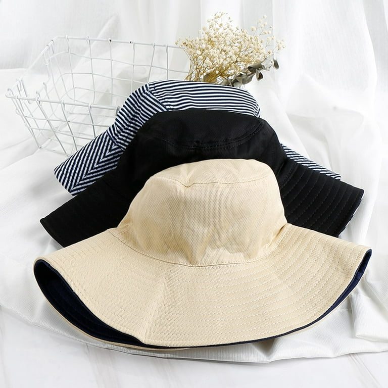 Summer Bucket Hats Women Mens Panama PR Hat Double Sided Wear