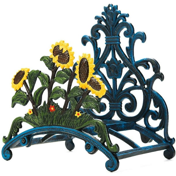 Cast Iron Heavy Duty Garden Hose Holder Decorative Hand Painted Sunflower Wall Mounted Water Hanger Decoration Hanging Rack Reel Storage Butler Metal Stand Cast Iron Heavy Duty Garden Hose Holder, Decorative Garden Hose Holder Storage