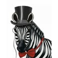 thumbnail image 2 of Fab Funky 12x14 Black Ornate Wood Framed with Double Matting Museum Art Print Titled - Zebra with Top Hat and Bow Tie 1, Sideways, 2 of 4