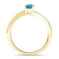 thumbnail image 3 of SZUL Women's Solitaire Oval Shaped Blue Topaz Wave Ring in 10K Yellow Gold, 3 of 5