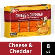 Keebler Cheese and Cheddar Sandwich Crackers, Single Serve Snack Crackers, 11 oz, 8 Count