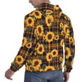 thumbnail image 6 of Pofeuu Brown Blue Plaid Sunflower Print Mens Casual Hooded Collar Drawstring Hoodies Pullover Sweatshirts Casual Long Sleeve Shirts-XX-Large, 6 of 7
