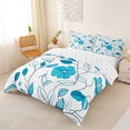 thumbnail image 3 of Erosebridal Retro Flower Queen Duvet Cover Set for Girls Women, Blue Floral Bedding, Reversible, 3pcs 1 Duvet Cover and 2 Pillowcases, No Comforter, 3 of 6