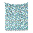 thumbnail image 1 of Cartoon Airplane Soft Flannel Fleece Throw Blanket, Colorful Joyous Travel Fantasy Pattern Planes Clouds in Sky, Cozy Plush for Indoor and Outdoor Use, 50" x 60", Multicolor, by Ambesonne, 1 of 6