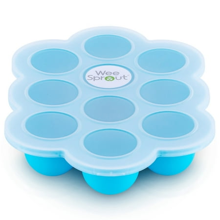 WEESPROUT Silicone Baby Food Freezer Tray with Clip-on Lid | Perfect Storage Container for Homemade Baby Food, Vegetable & Fruit Purees and Breast Milk | BPA Free & FDA