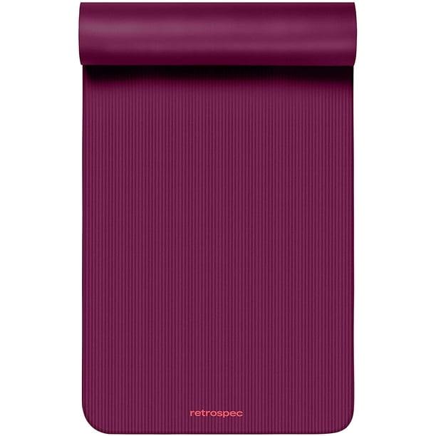 Retrospec Solana Yoga Mat 1 Thick w/ Nylon Strap for Men & Women - Non Slip  Excercise Mat for Yoga, Black, 1 inch 