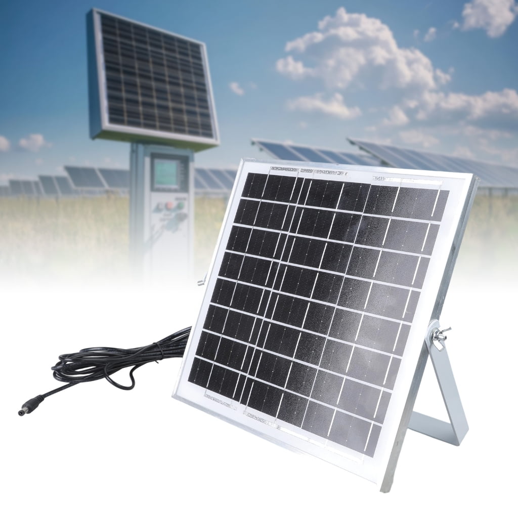 12V 0.66A Solar Panel With 15.60ft Output Cable and DC5.2x2.1mm Plug for Ventilation Fan Security Cameras PowerBanks