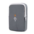 thumbnail image 2 of Organizador de dispositivos USB digital de viaje portátil, kit de almacenamiento con cremallera y cables de cargador (negro y gris), 2 of 7