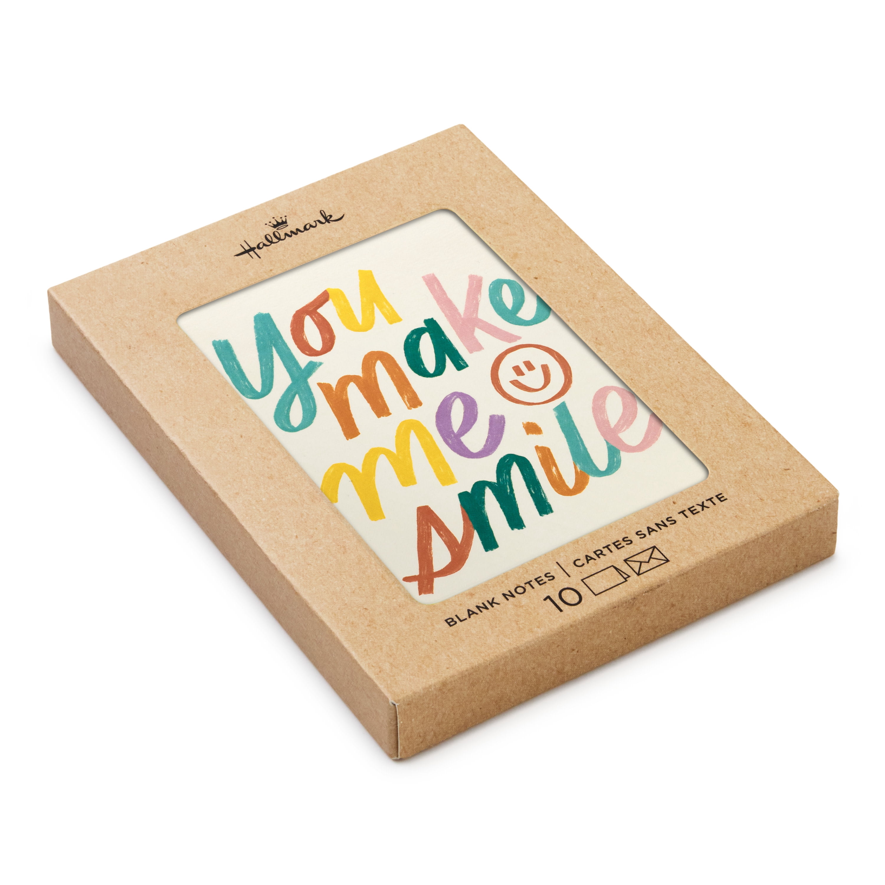 Hallmark Blank Notes (Hand-Lettered Smile), 10 Count
