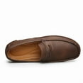 thumbnail image 6 of Men's Casual Loafers Slip On Leather Shoes Comfortable Lightweight Driving Shoes Male Moccasins Classic Penny Loafer Flats Boat Shoes Outdoor Walking Shoes, 6 of 17