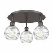 Innovations Lighting Athens Deco Swirl - 3 Light 18" Flush Mount Oil Rubbed Bronze/Clear Deco Swirl