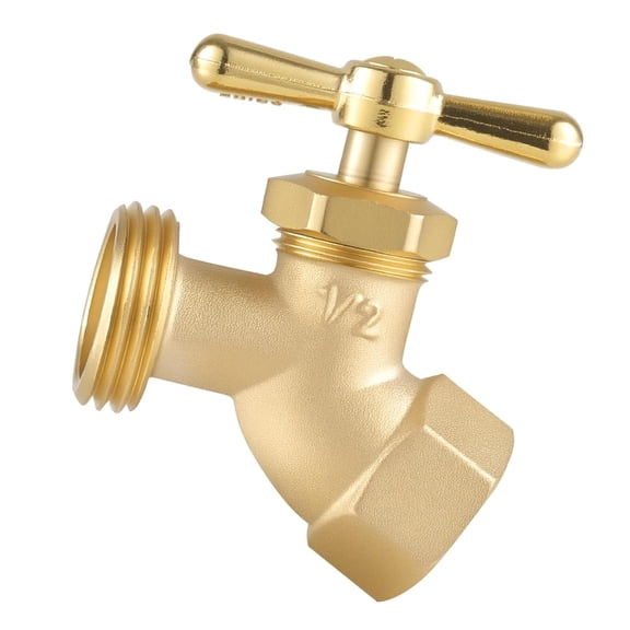 Miiottaa Brass Outdoor Water Faucet Spigot 1/2Inch Female X 3/4 Inch Male Hose