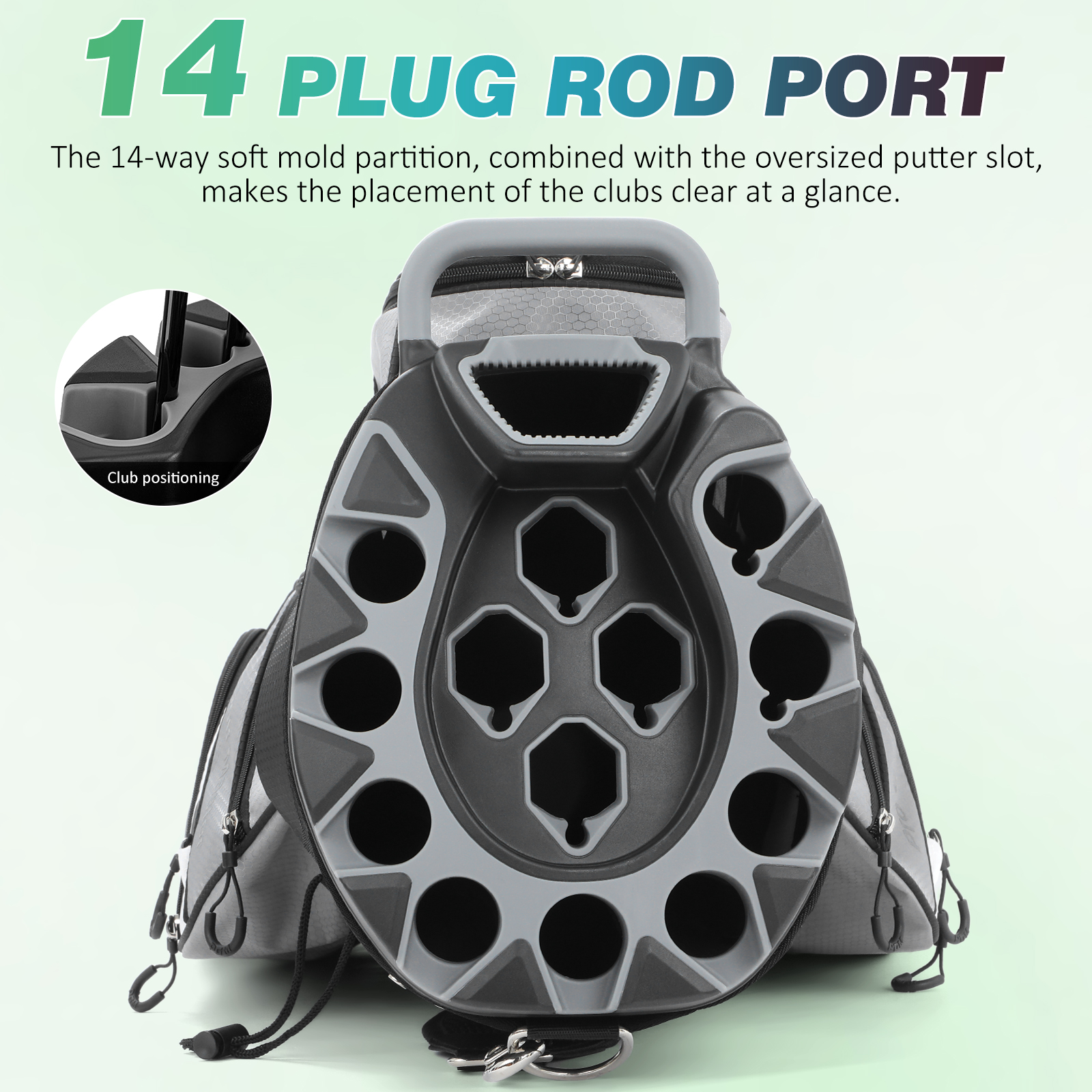 Hemoton Professional Golf Cart Bag Black with Weather Resistant Nylon and Efficient Club Storage