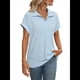 thumbnail image 3 of Blusa de Verano para Mujer, Corta, Elegante, Informal, con Cuello de Solapa, Color Azul , Talla XXL, 3 of 9