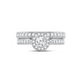 thumbnail image 2 of 14kt White Gold Round Diamond Bridal Wedding Ring Band Set 1 Cttw, 2 of 4