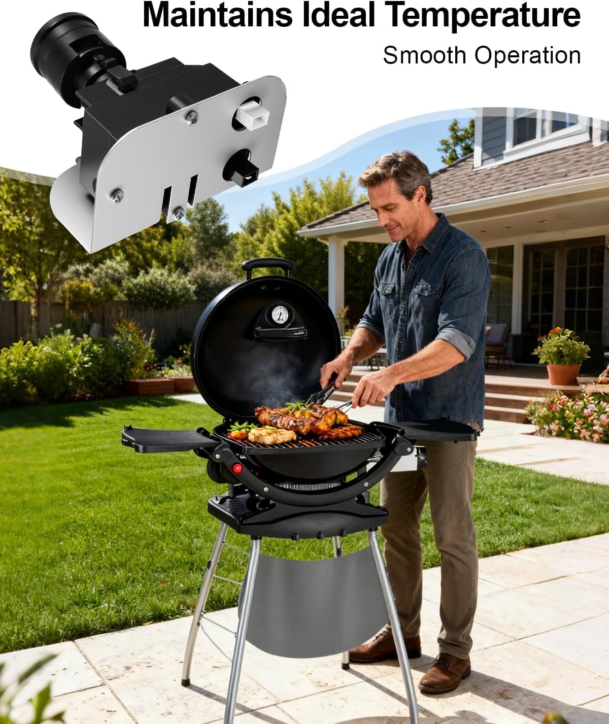 Aniceparthy 64868 Grill Igniter Kit,Electronic 2-Outlet Ignition Kit for Weber Q1200 Q2200 Series Gas GrillsParts(2014+), Push Button Igniter Kit Replace Weber 51010001 51200001
