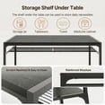 thumbnail image 3 of 7-Piece Kitchen Dining Table Set, MDF Wood Kitchen Table and Chairs for 4-6 People with Storage Rack, for Small Space, Apartment, Space-Saving, Patio - Black, 3 of 9