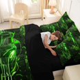 thumbnail image 5 of Manfei Racing Car 7 Pieces Full Size Bedding Sets,Modern Geometric Hexagonal Print Full Size Bed in a Bag,Green,Black Reversible, 5 of 7