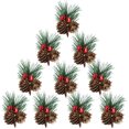 thumbnail image 1 of Artificial Christmas Pine Cone Simulation Berry Pendant PVC Mini 10pcs DIY Florist Decoration Wedding Decor Snowy Picks, 1 of 6