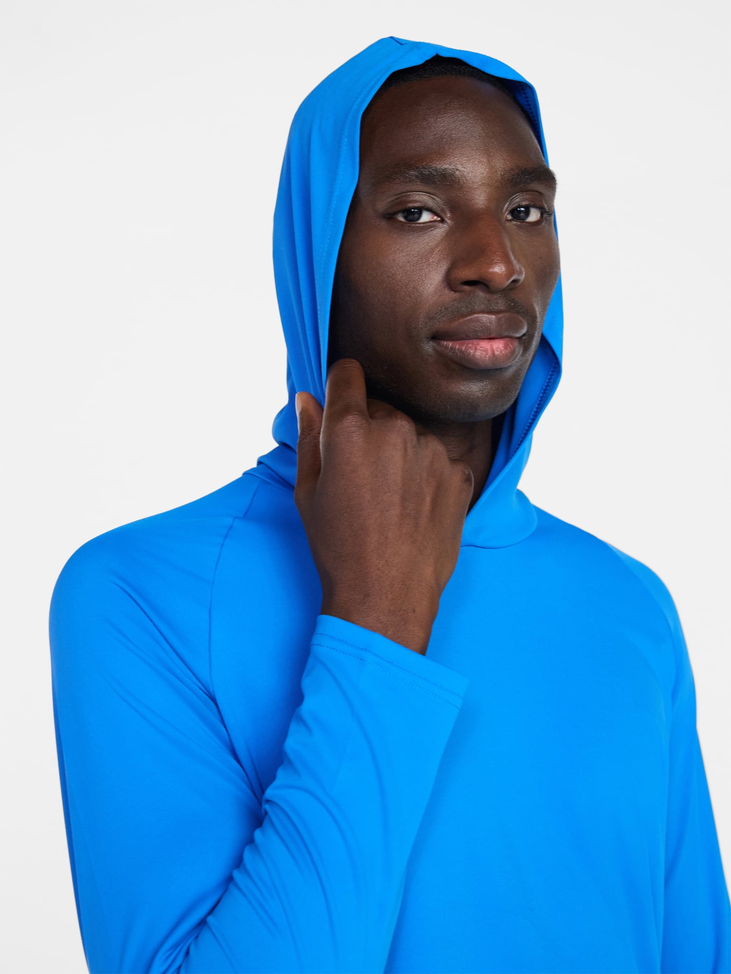 George Men's and Big Men's Hooded Sun Shirt with Long Sleeves, UPF 50+, Sizes S-3XL