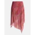 thumbnail image 5 of No Boundaries Asymmetrical Mesh Midi Skirt, Women's XXS-XXL, 5 of 5