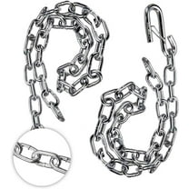 Motor God Trailer Hitch Safety Chain with S-Hook and Latch, Steel (Pair) (5000 lb)