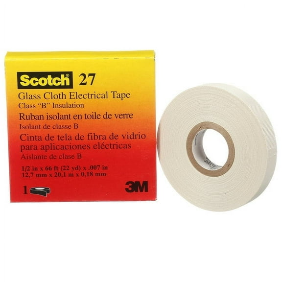 3M Scotch 1/2 in. W X 66 ft. L White Rubber Glass Cloth Electrical Tape