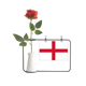 thumbnail image 1 of Inglaterra Nacional Europa país Botella de decoración de jarrones colgantes de flores rosas artificiales, 1 of 3