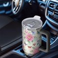 thumbnail image 6 of 40oz Pioneer Flower Floral Print Pattern Insulated Tumbler with Handle, BPA-Free Leak Proof Lid and Straws, Double Wall Vacuum, Hot 12h/Cold 34h, 6 of 6