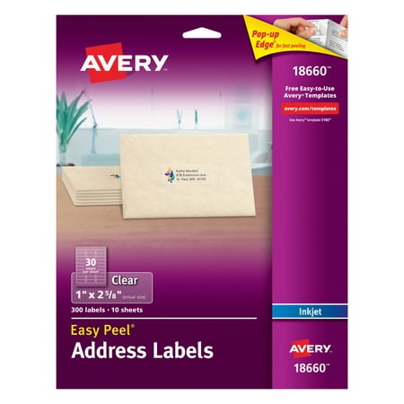 Presents Address Labels - Avery Easy Peel Address Labels, Clear, 1