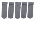 thumbnail image 2 of Women's Soild Color Thermal Mid Calf Socks, Fleece Lined Winter Socks, Ultra-Soft Plush Interior & Durable Outer Layer, 5 Pairs Value Pack for Cold Weather - Grey, 2 of 4