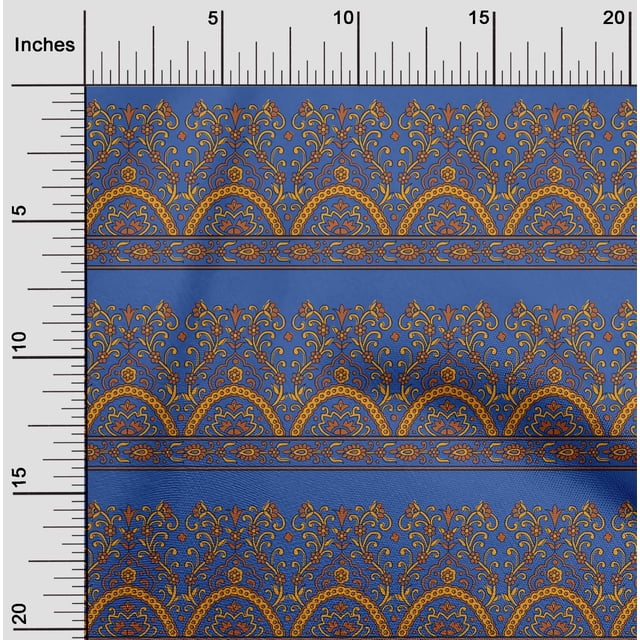 oneOone Cotton Poplin Fabric Leaves & Floral Block Decor Fabric Printed BTY 56 Inch Wide