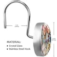 thumbnail image 3 of Vintage Butterfly Flowers Shower Curtain Hooks Round Crystal Glass, Set of 12 Shower Curtain Rings - Shower Hooks for Curtain Shower Rings, 3 of 4