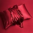thumbnail image 3 of Taibuwu 4Pcs Satin Sheet Set King Size Ultra Silky Soft Satin King Bed Sheets with Deep Pocket, 1 Fitted Sheet, 1 Flat Sheet , 2 Envelope Closure Pillowcases, 3 of 10