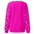 thumbnail image 5 of Ediodpoh Sweatshirt for Womens Merry Christmas Print O-Neck Round Neck Fit Pullover Tops Long Sleeve Loose Blouse Glass Snowflake Hot Pink_003 S, 5 of 5