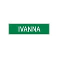 thumbnail image 1 of Ivanna Girls Children Name Letter Printed Label Indoor Outdoor Unique Novelty Wall Plaque Decoration Aluminum Metal Sign 4"x13.5", 1 of 1