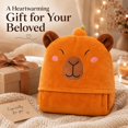 thumbnail image 6 of Capybara Wearable Blanket Hoodie,Capybara  Warm Flannel Blanket with Sleeves Blanket Hoodie  for Adult  Travel (Brown Capybara), 6 of 6