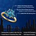 thumbnail image 2 of Gem Stone King 3.66 Ct Oval London Blue Topaz 18K Yellow Gold Plated Silver Ring, 2 of 6