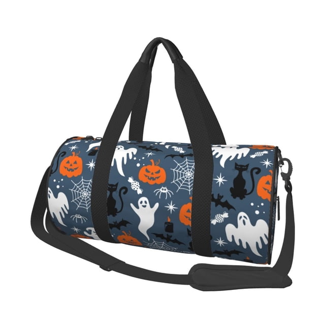Fotbe Halloween Bolsa Deportiva de Lona Plegable con Estampado, Bolsa de Gimnasio con Bolsillo Seco/Húmedo, Bolsa de Viaje Ultraligera de Gran Capacidad