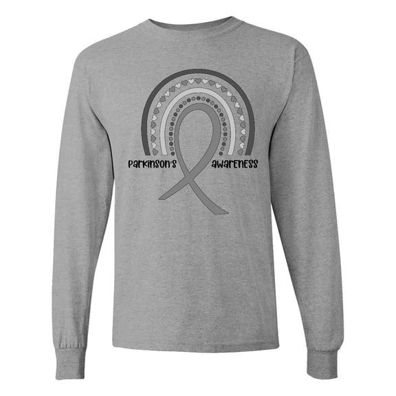 Inktastic Parkinson's Awareness Ribbon Rainbow Long Sleeve T-Shirt