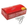 Universal Nonskid Paper Clips, Wire, Jumbo, Silver, 1000/Pack -UNV72240