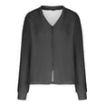 thumbnail image 4 of Women's Fall Jackets Ribbed Knit Shacket Jacket Casual Long Sleeve Zip Up Shirts Loose Sweater Tops Dressy Blouses L, 4 of 6