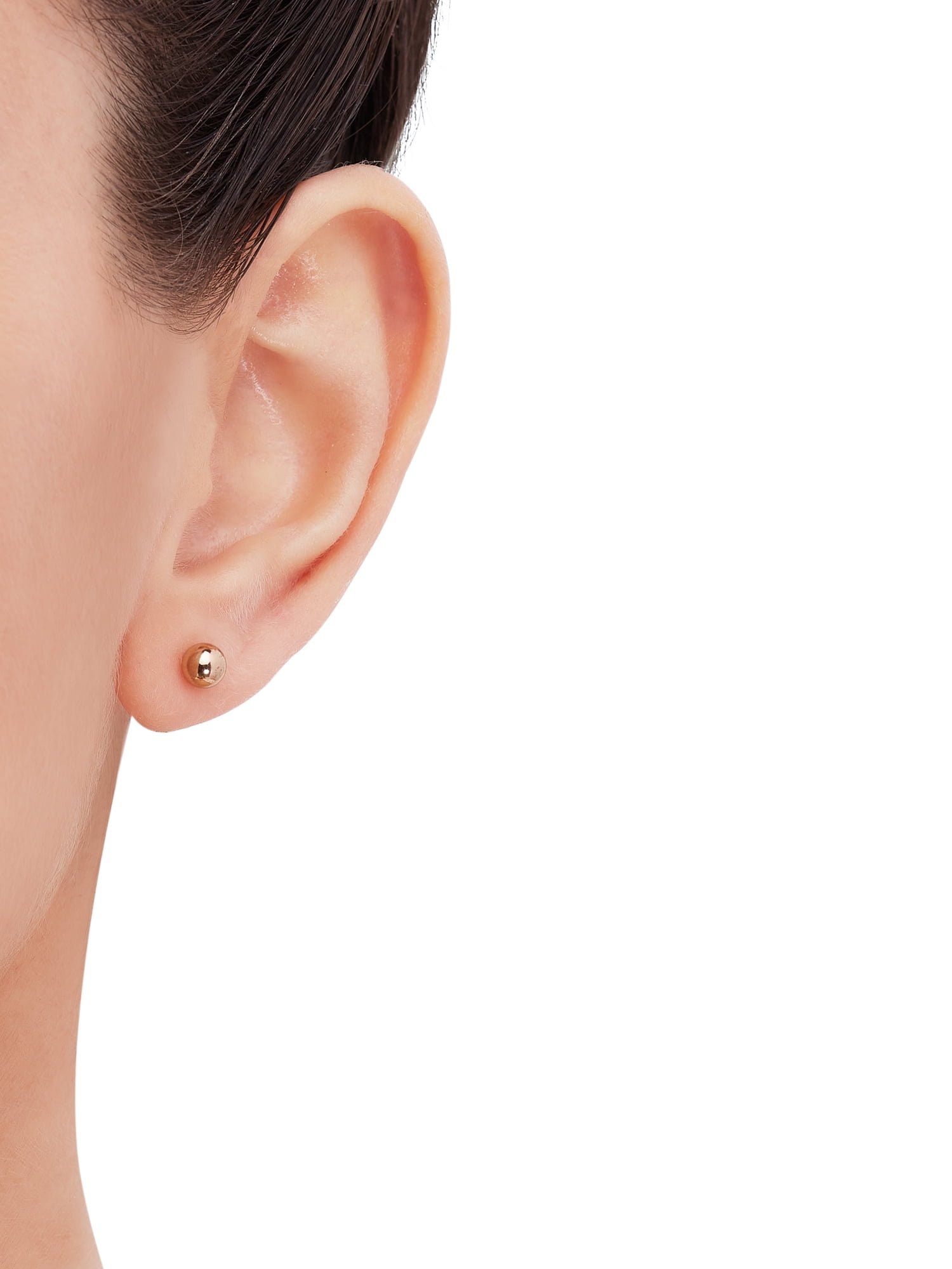 Brilliance Fine Jewelry 10K Yellow Gold 5MM Hollow Ball Stud Earrings