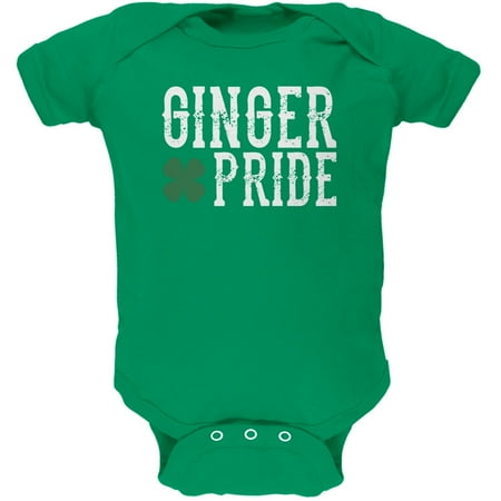 St. Patricks Day - Ginger Pride Kelly Green Soft Baby One Piece