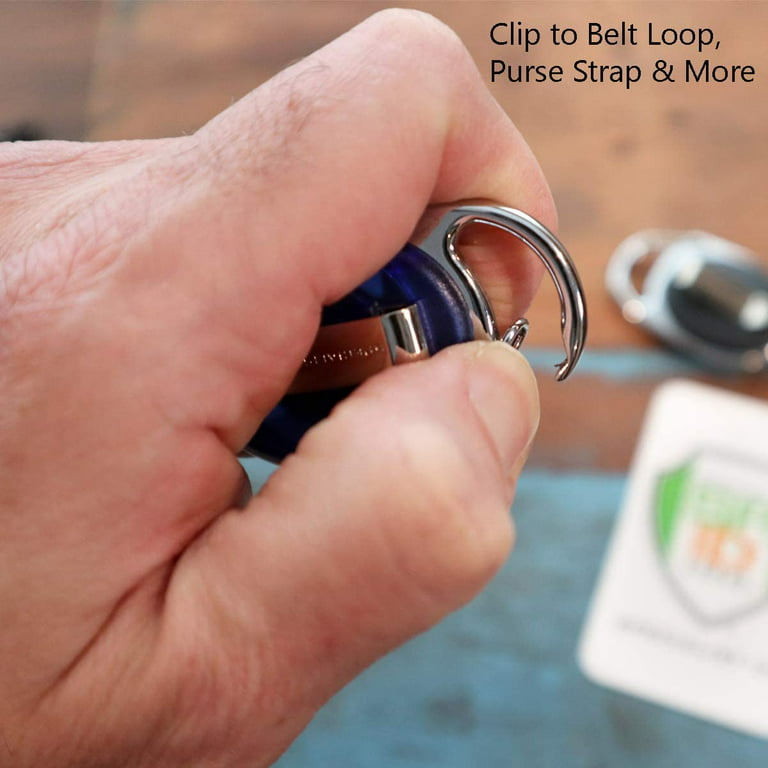 5 Pack - Premium Oval Badge Reel with Carabiner & Belt Clip - Dual