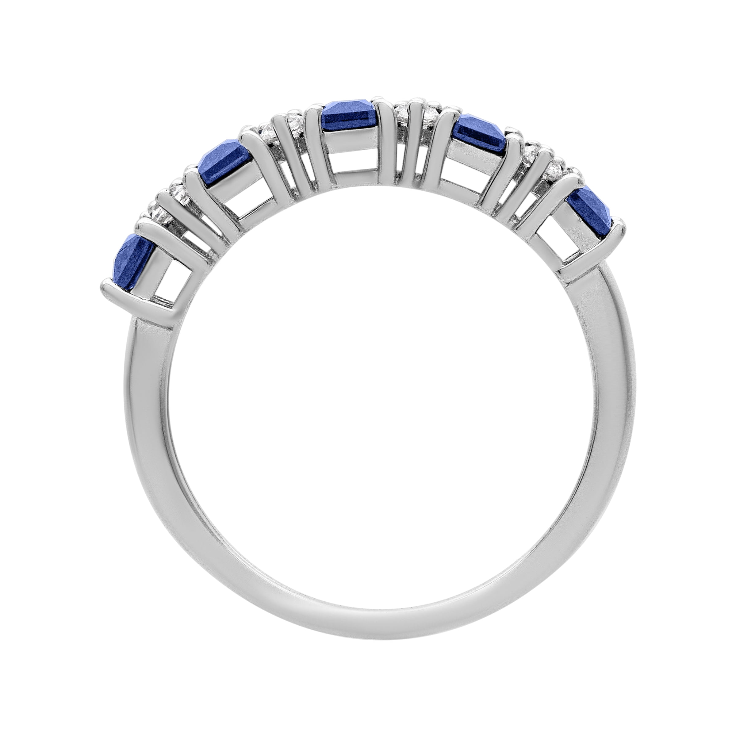 Keepsake 2 5/8 Carat TGW Created Blue & White Sapphire "Iris Gem" Women's Band in Sterling Silver