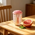 thumbnail image 4 of Vaso portátil de ensalada de frutas de doble capa con tenedor integrado, tapa sellada, diseño de drenaje y plástico apto para alimentos, de 15x10 cm para el almuerzo y uso para llevar., 4 of 6