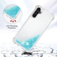 thumbnail image 4 of Slim Fit Phone Case for Samsung Galaxy A14, Glitter Liquid Quicksand Effect Silicone Soft TPU Case with Camera Lens and Screen Protection for Galaxy A14 5G/4G,LSWT Silvery Blue, 4 of 14